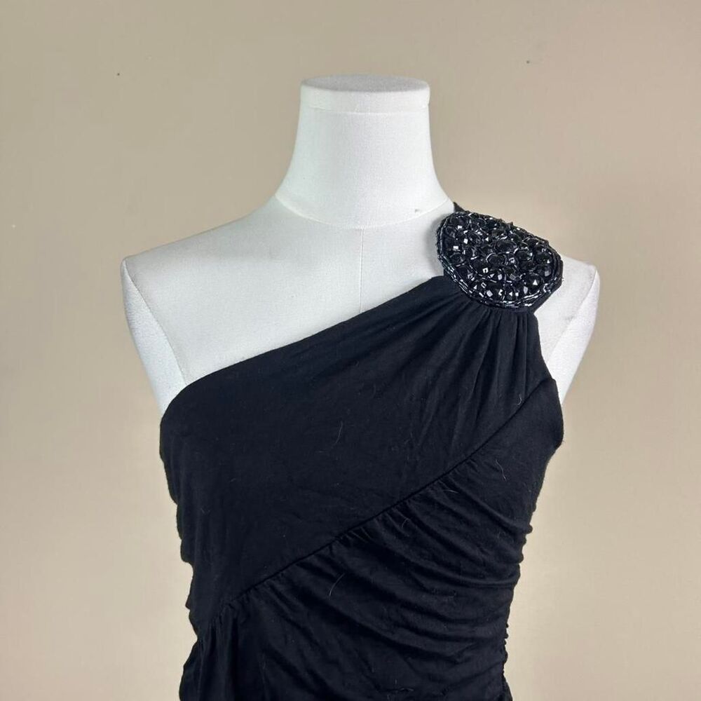 MCM Black One-Shoulder Beaded Top - Picture 2 of 4
